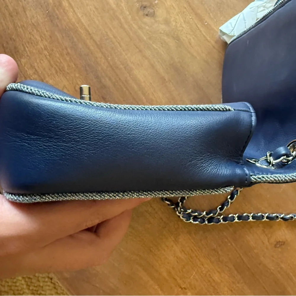 AUTHENTIC Chanel Elementary Chic Lambskin Flap Bag Purse - Picture 8 of 10